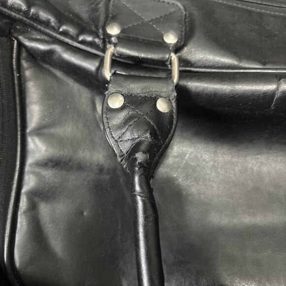 VTG Leather Nike Golf Weekender Duffel Bag Black Large - Picture 8 of 16